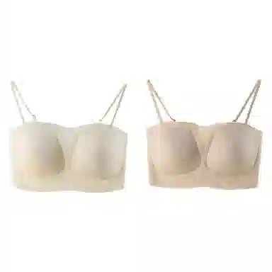 欧迪芬 裸感无痕冰丝轻薄透气软支撑上托聚拢防下垂收副乳夏季冰凉感细肩带两件装文胸 女款