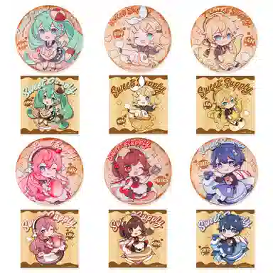 广博 初音未来 贩卖甜蜜系列 二次元毛绒吧唧高颜值可爱解压  徽章