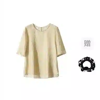 雾闪闪 梅竹雅韵温婉新中式提花短袖上衣优雅雪纺衫 女款