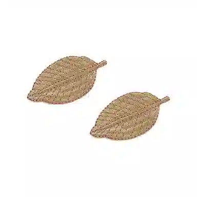 蒙妮 小清新森系刺绣树叶侧边夹 布艺 发夹 男女同款情侣款