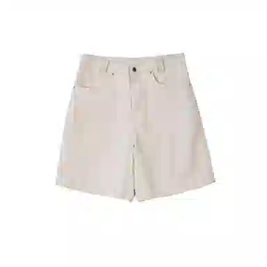 几立 美式复古纯棉斜纹纹理宽松格子中腰休闲短裤 男女同款