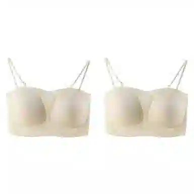 欧迪芬 裸感无痕冰丝轻薄透气软支撑上托聚拢防下垂收副乳夏季冰凉感细肩带两件装文胸 女款