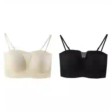 欧迪芬 裸感无痕冰丝轻薄透气软支撑上托聚拢防下垂收副乳夏季冰凉感细肩带两件装文胸 女款