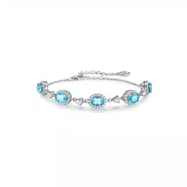 法思梵 碧海之晶 轻奢小众原创设计几何椭圆高级感 复古彩色精致百搭时尚感显白梦幻经典优雅叠戴可调节#好运天然 紫水晶 手链 女款