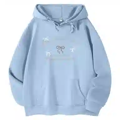 棉致 创意蝴蝶结简约设计感多巴胺学院风百搭休闲通勤落肩宽松柔软舒适套头连帽长袖卫衣 女款