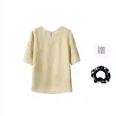 雾闪闪 梅竹雅韵温婉新中式提花短袖上衣优雅雪纺衫 女款