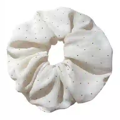 希铃 薄荷奶绿白色发饰满天星 布艺 发圈 女款