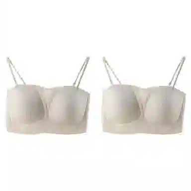 欧迪芬 裸感无痕冰丝轻薄透气软支撑上托聚拢防下垂收副乳夏季冰凉感细肩带两件装文胸 女款