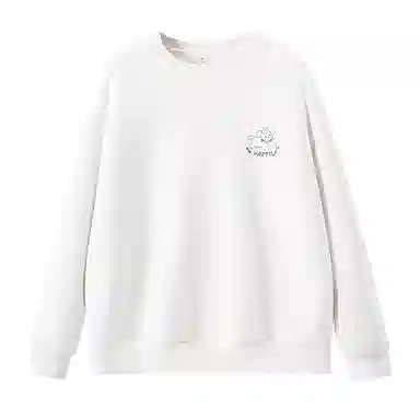 棉致 皇冠小狗狗简约柔软百搭通勤舒适弹力学院风多巴胺宽松落肩圆领长袖卫衣 女款