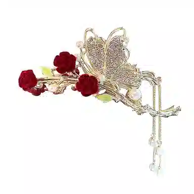 Jianluo Rose Butterfly Hair Clip