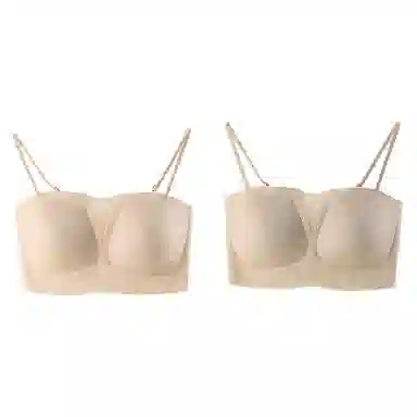 欧迪芬 裸感无痕冰丝轻薄透气软支撑上托聚拢防下垂收副乳夏季冰凉感细肩带两件装文胸 女款