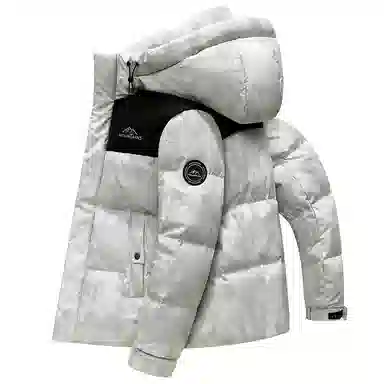 鸭鸭 户外系列 时尚韩版潮流短款连帽冬季外套防寒保暖休闲迷彩羽绒服 女款