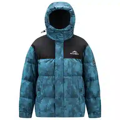 鸭鸭 户外系列 时尚韩版潮流短款连帽冬季外套防寒保暖休闲迷彩羽绒服 女款