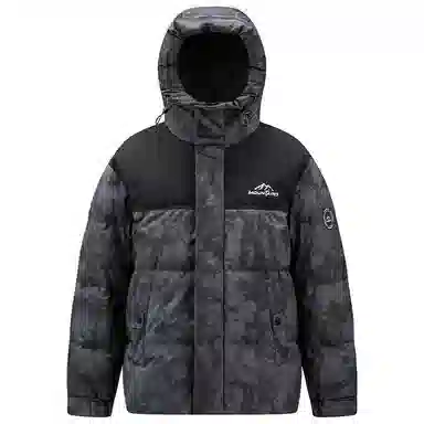 鸭鸭 户外系列 时尚韩版潮流短款连帽冬季外套防寒保暖休闲迷彩羽绒服 女款