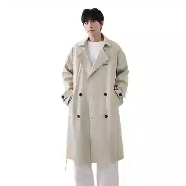 融合韩系与美式风格的纯色基础款宽松保暖百搭外套风衣 男女同款