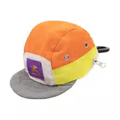 江南先生  美式复古格子潮流帽型百搭可调节时尚 尼龙 挂包零钱包 男女同款情侣款 蓝色/橙色