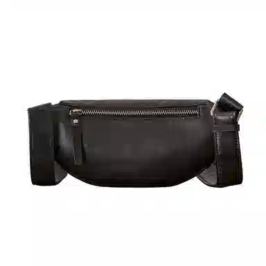 Houbu Casual Leather Waist Bag Small Black
