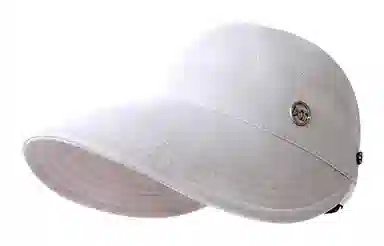 优幽兰 简约高级感大头围遮阳帽子夏季百搭时尚可挂口罩出游防紫外线舒适透气空顶帽可扎马尾太阳帽子小众 聚酯纤维 防晒帽 女款