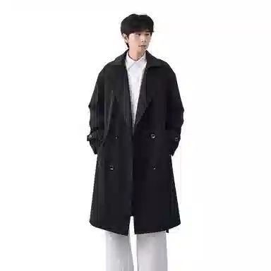 融合韩系与美式风格的纯色基础款宽松保暖百搭外套风衣 男女同款