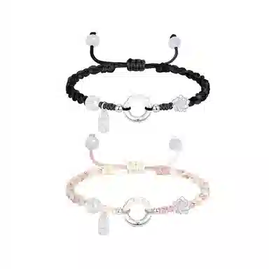 【999足银】 凤祥囍事 老凤祥 莲花喜乐平安扣 好运莲莲 新中式平安喜乐轻奢精致小众简约设计 甜蜜饰爱礼盒#好运 纯银 手绳 男女同款情侣款