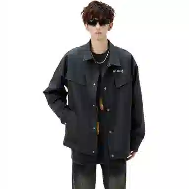 半空山 美式复古高街潮牌痞帅高级感休闲时尚机车服百搭设计感外套夹克 男女同款