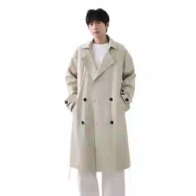融合韩系与美式风格的纯色基础款宽松保暖百搭外套风衣 男女同款