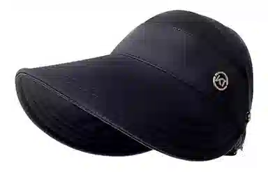 优幽兰 简约高级感大头围遮阳帽子夏季百搭时尚可挂口罩出游防紫外线舒适透气空顶帽可扎马尾太阳帽子小众 聚酯纤维 防晒帽 女款