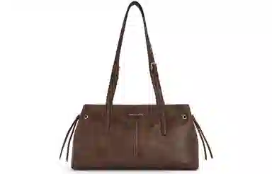 CHARLES&KEITH Distressed Coffee Knot Shoulder Bag Medium