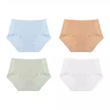 欧迪芬 无痕裸感冰丝轻薄透气不夹臀速干抗菌底裆不勒大腿面膜裤夏季清凉感四件装内裤 女款