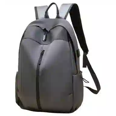 老人头 简约百搭通勤时尚轻便 织物 双肩包 男女同款情侣款 黑色/灰色