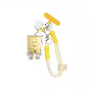 樱你心动 海绵宝宝卡通动漫活泼可爱萌趣童年时尚简约日常百搭轻奢小众高级感精致日常通勤包包 手机挂饰 金 挂件 女款