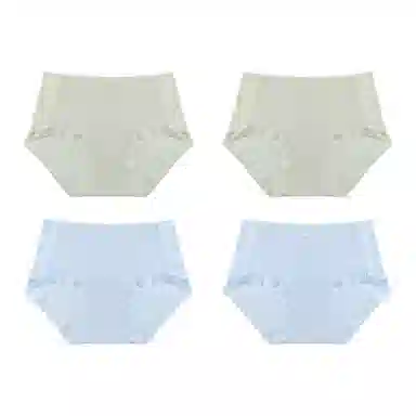 欧迪芬 无痕裸感冰丝轻薄透气不夹臀速干抗菌底裆不勒大腿面膜裤夏季清凉感四件装内裤 女款