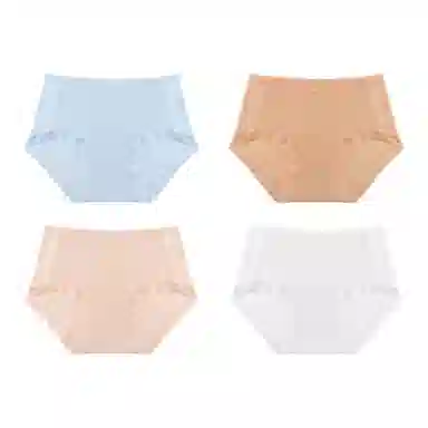 欧迪芬 无痕裸感冰丝轻薄透气不夹臀速干抗菌底裆不勒大腿面膜裤夏季清凉感四件装内裤 女款