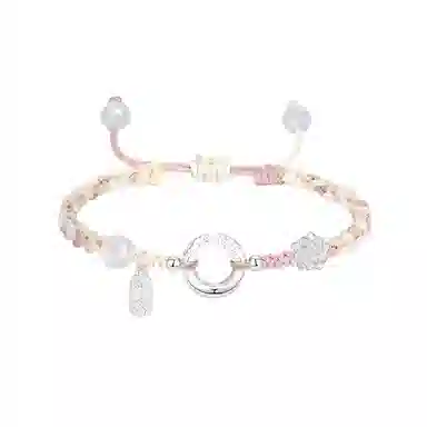 【999足银】 凤祥囍事 老凤祥 莲花喜乐平安扣 好运莲莲 新中式平安喜乐轻奢精致小众简约设计 甜蜜饰爱礼盒#好运 纯银 手绳 男女同款情侣款