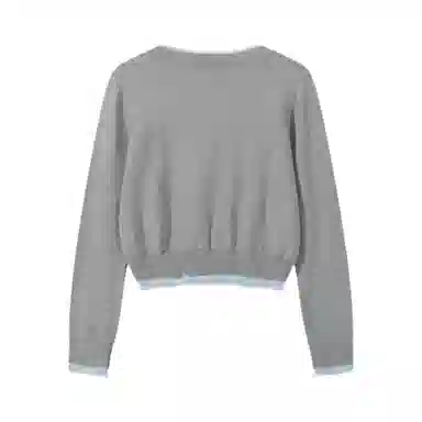 柏黛妃 假两件简约舒适百搭长袖针织衫 女款