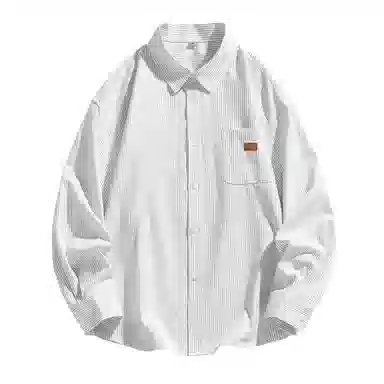 【dme】 美式复古学院风痞帅时尚宽松基础款纹理感休闲百搭长袖衬衫 男女同款