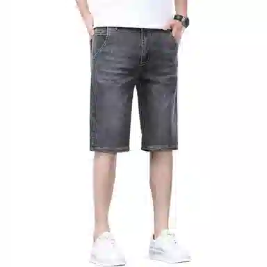 太子龍 夏季薄款宽松潮牌五分夏天潮流直筒休闲弹力牛仔短裤 男款