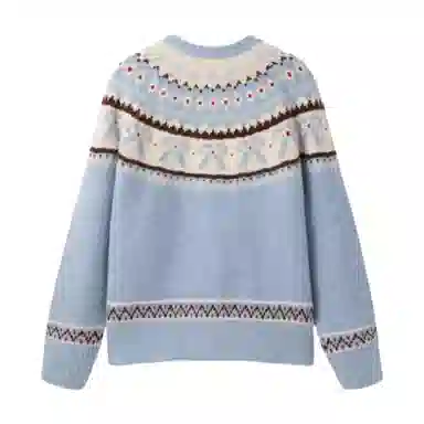 柏黛妃 复古提花针织简约百搭卫衣 女款