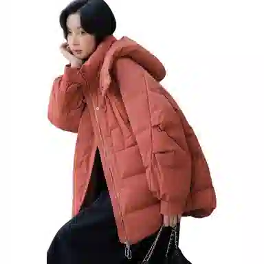 鸭鸭 时尚百搭宽松保暖休闲加厚中长款羽绒服 女款