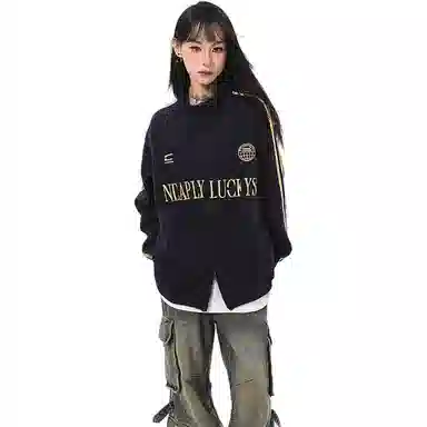 柏黛妃 条纹简约百搭长袖卫衣 女款