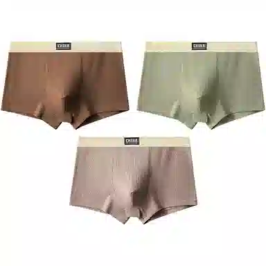 贴身领域 抗菌夏季大码纯色简约平角裤中腰内裤 男款