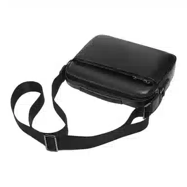 老人头 时尚休闲高级感通勤百搭 头层牛皮 单肩手提包 男款 黑色