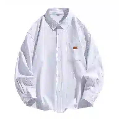 【dme】 美式复古学院风痞帅时尚宽松基础款纹理感休闲百搭长袖衬衫 男女同款