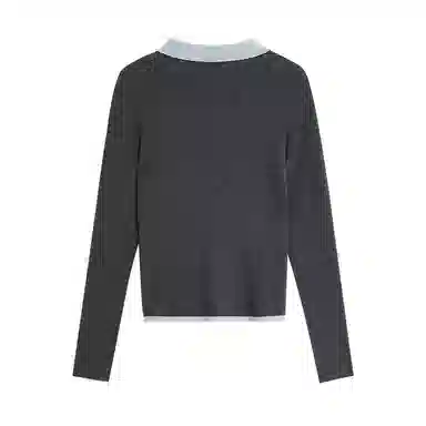 茵曼 简约翻领羊毛套头针织长袖毛衣 女款