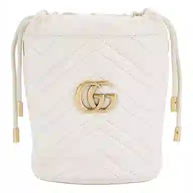 Gucci GG Marmont Mini Bucket Bag White