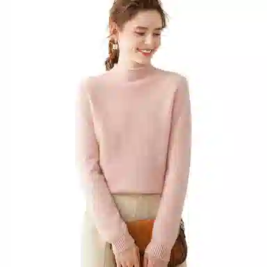 恒源祥 轻盈柔软时尚百搭半高领纯色保暖羊绒衫 女款