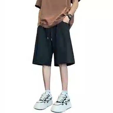 顶峰保罗 复古港风高街痞帅凉感舒适直筒五分裤无性别主义潮牌宽松小众百搭高级感休闲短裤 男女同款