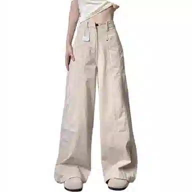 如续 慵懒松弛感高腰直筒牛仔裤 女款