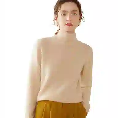 恒源祥 轻盈柔软时尚百搭半高领纯色保暖羊绒衫 女款