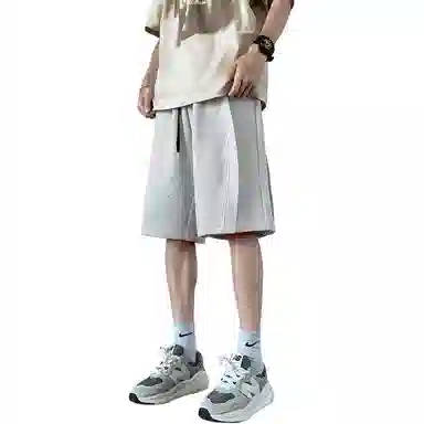 顶峰保罗 复古港风高街痞帅凉感舒适直筒五分裤无性别主义潮牌宽松小众百搭高级感休闲短裤 男女同款